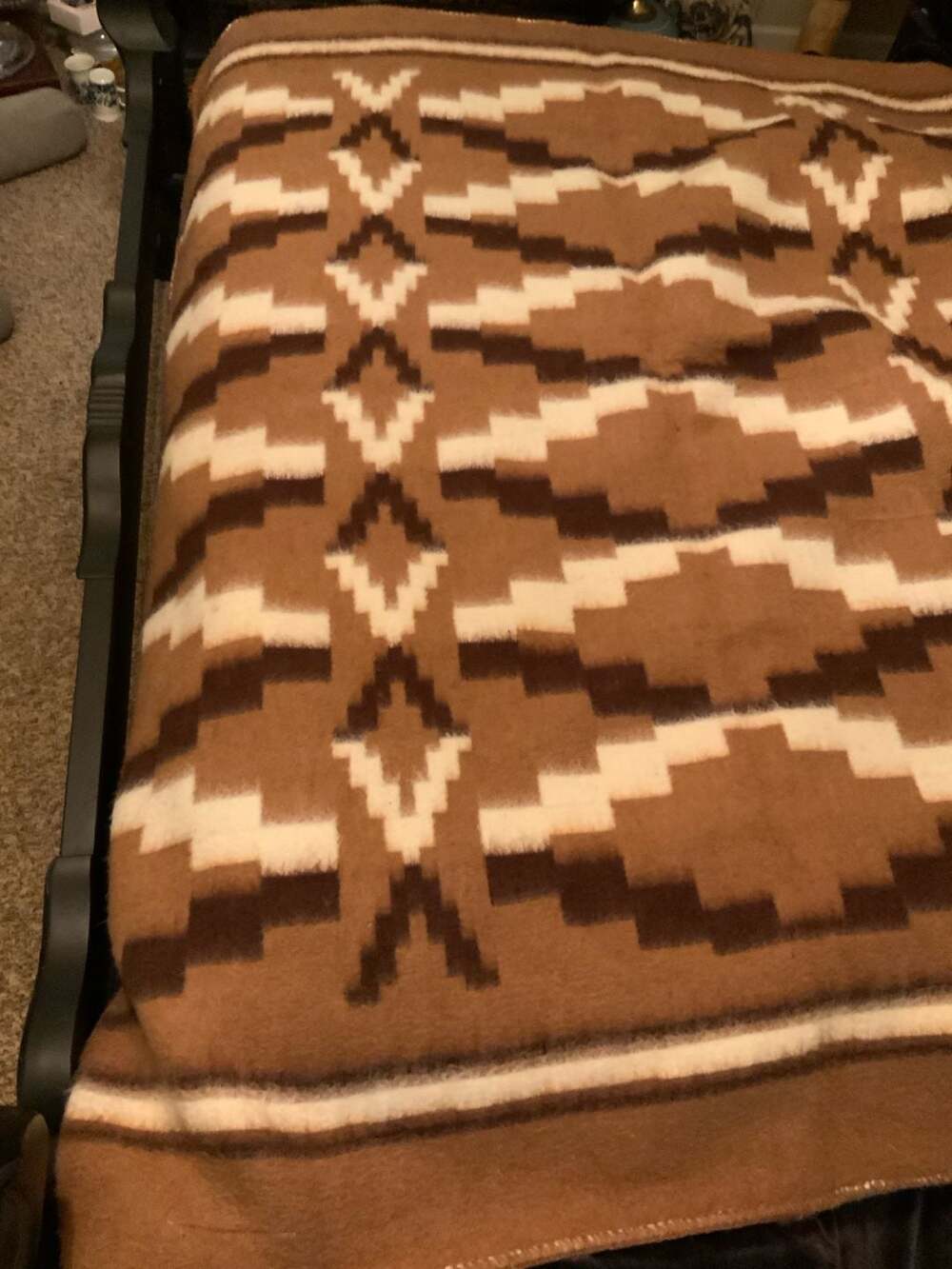Santa Catalina Industria Peruana Southwest Aztec Brown Fleece Throw 63" x 79"